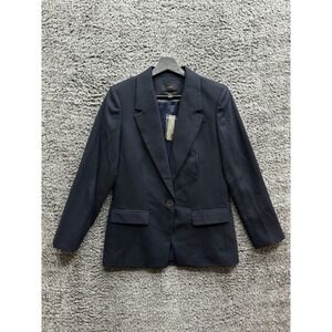 NWT J.Crew‎ Willa Blazer in Navy Blue Italian City Wool Jacket Size 2 BL8133